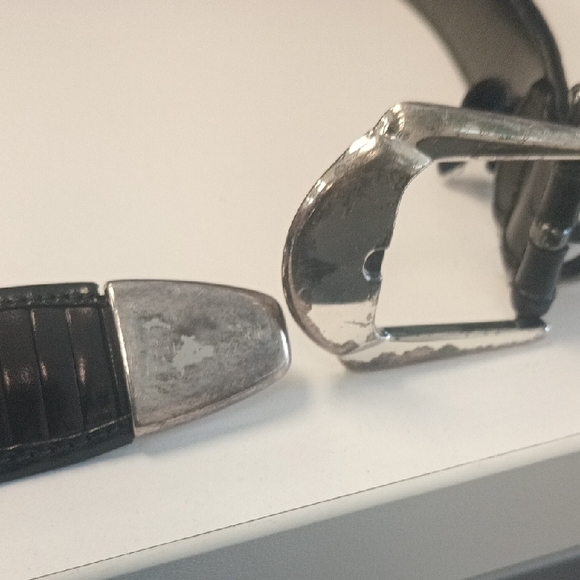 Mezlan Black Leather Belt Bag with Silver Buckle - Picture 10 of 13